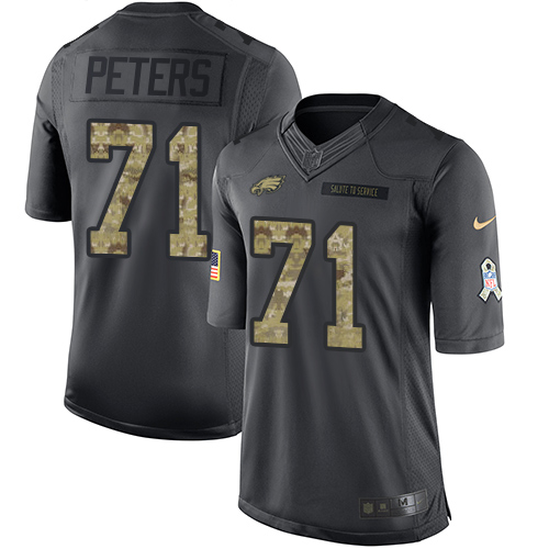 Men's Limited Jason Peters Nike Jersey Black - #71 2016 Salute to Service NFL Philadelphia Eagles